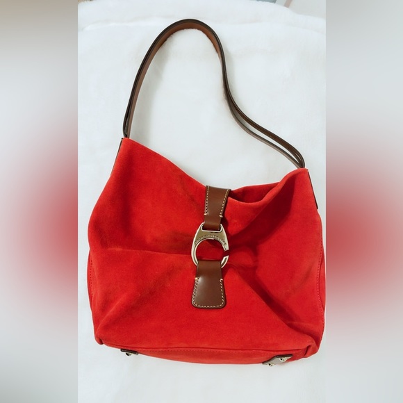 Dooney & Bourke Derby Suede Hobo - New Women | Color: Red/Gold | - Picture 8 of 13